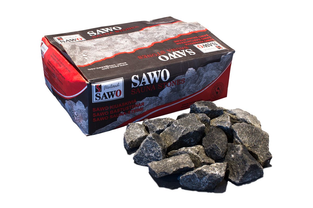Камінь для сауни олівіновий діабаз SAWO 20кг колотий < 10см