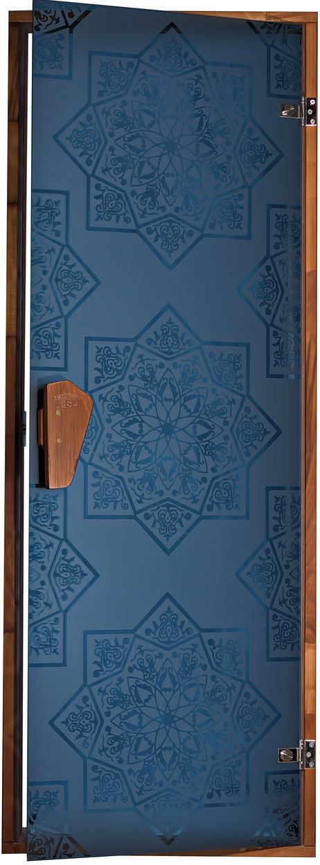 Скляні двері для сауни, лазні і хаммама Tesli Сезам Blue 70×190