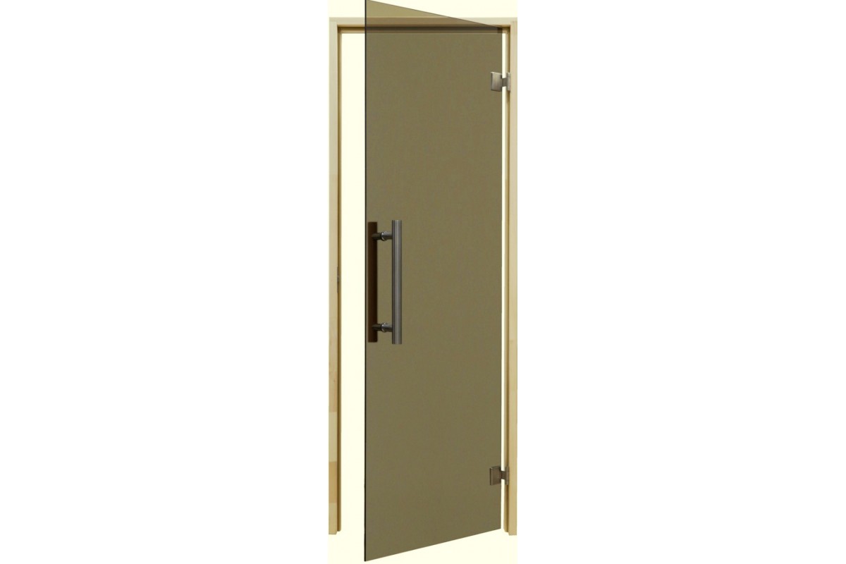 Двері для сауни Tesli Steel 1,88х0,67 із загартованого скла