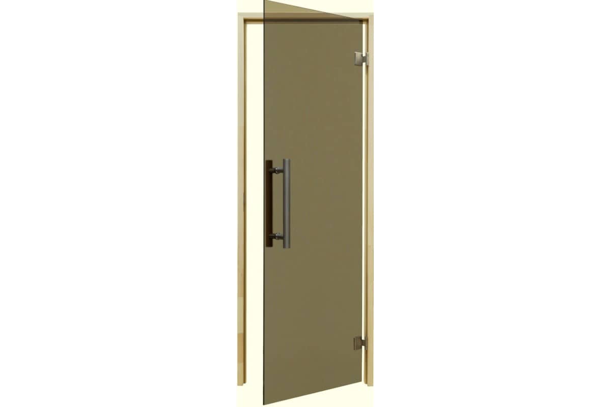 Двері для сауни Tesli Steel 2,00х0,68 із загартованого скла