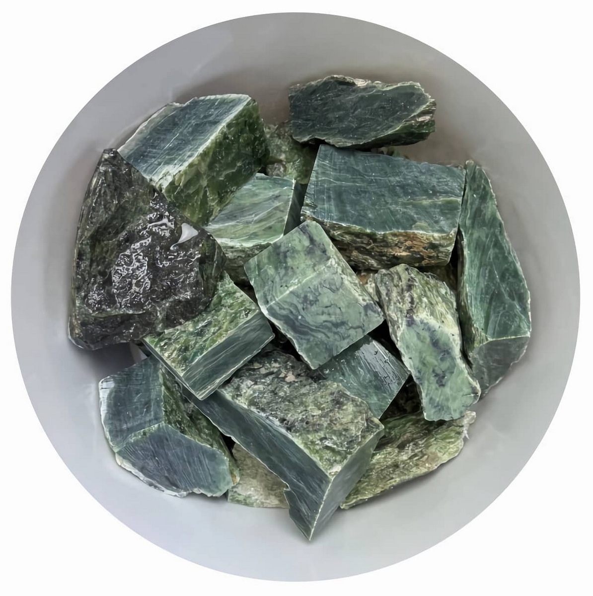 Камінь Нефрит колотий (5-12 см) 10 кг із лікувальним ефектом