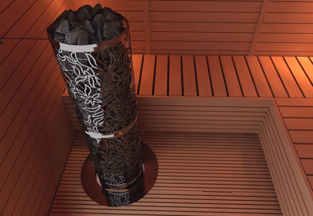Електрокам'янка Sawo Heaterking DRFT6-120NS-P в інтер'єрі сауни