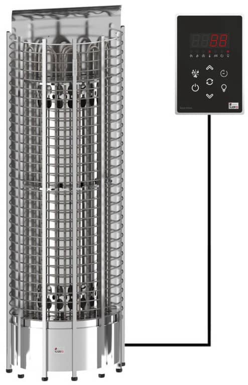 Електрокам'янка Sawo Tower Heater Wall TH9-150Ni-WL-P із зовнішнім пультом Saunova 2.0