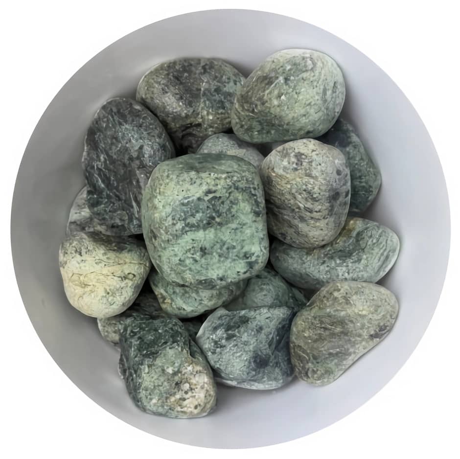 Камінь Серпентиніт обвалований 10-16 см 25 кг з лікувальним ефектом
